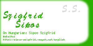 szigfrid sipos business card